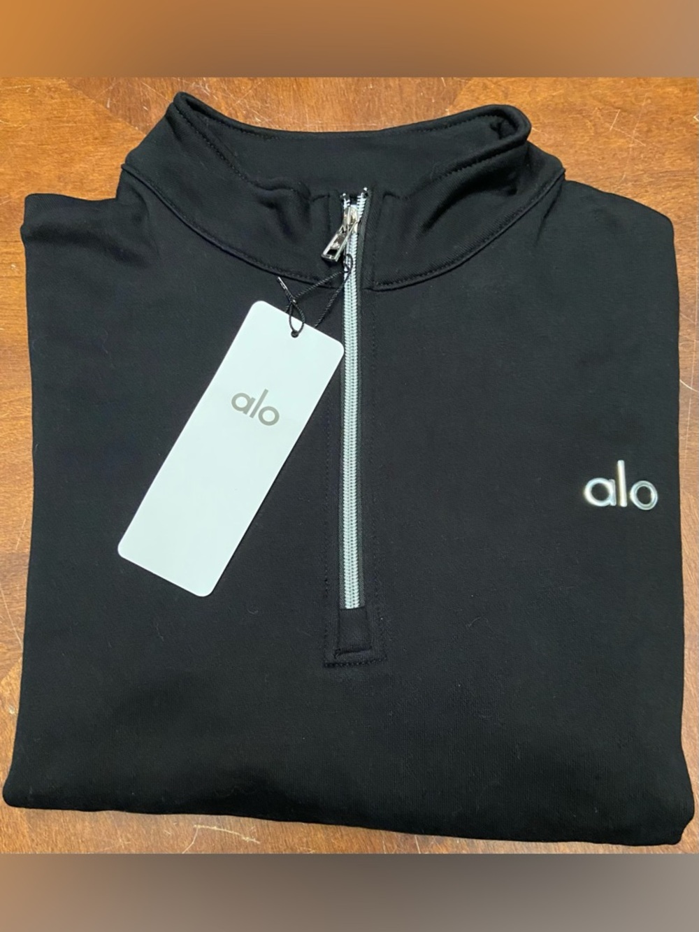 ALO Accolade Unisex Black Quarter -Zip Pullover Sweater - Small NEW w/ TAGS